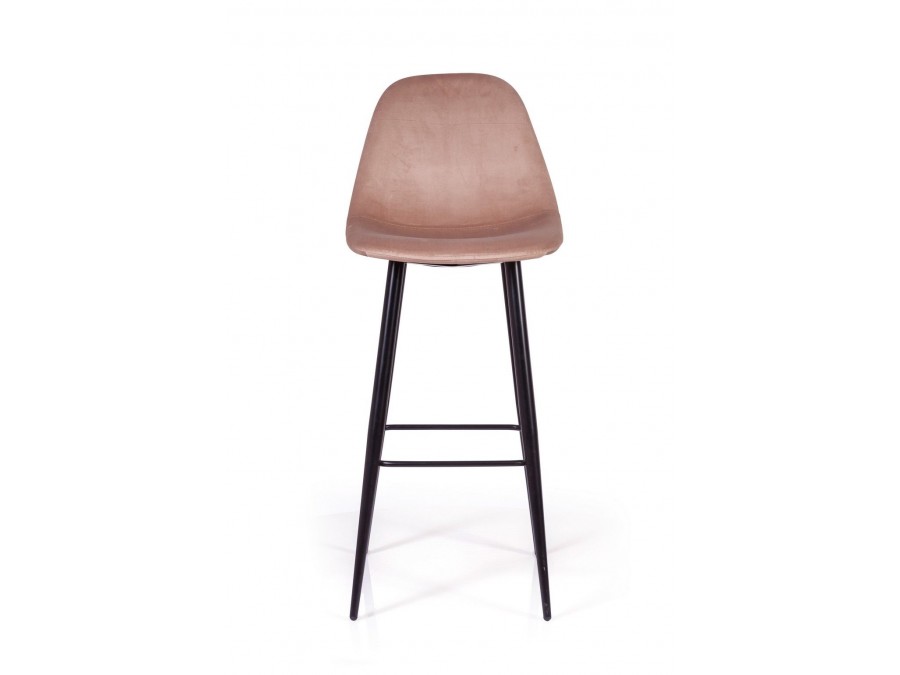 Стул барный Тед, бархат бежевый 05 /опора конус