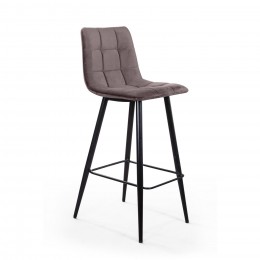 Стул барный Уно, бархат антрацит 14/ чёрный конус