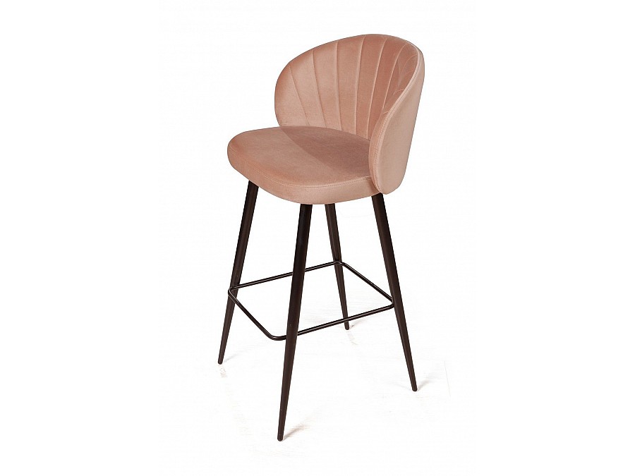 Стул барный Mont Blanc, бархат бежевый 5 / черный конус