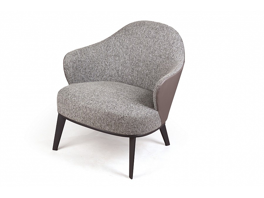 Лаунж кресло Leslie рогожка комби серый