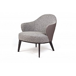 Лаунж кресло Leslie рогожка комби серый