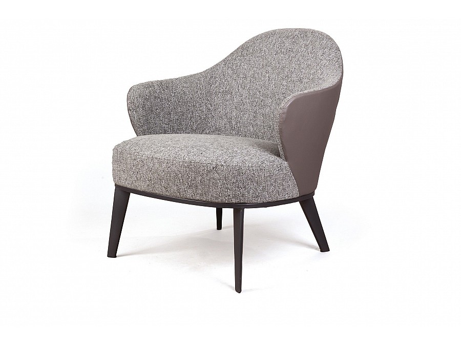 Лаунж кресло Leslie рогожка комби серый