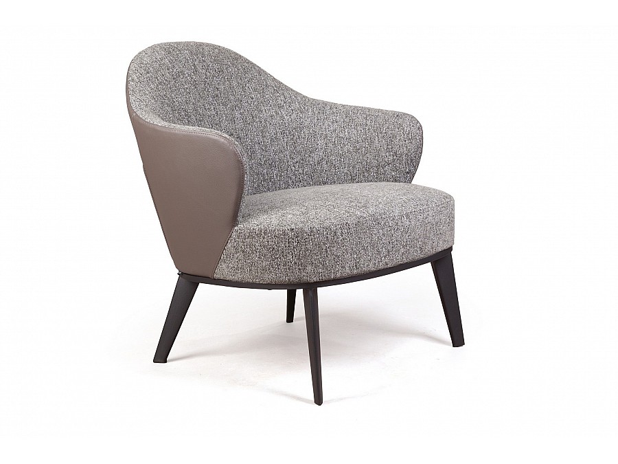 Лаунж кресло Leslie рогожка комби серый