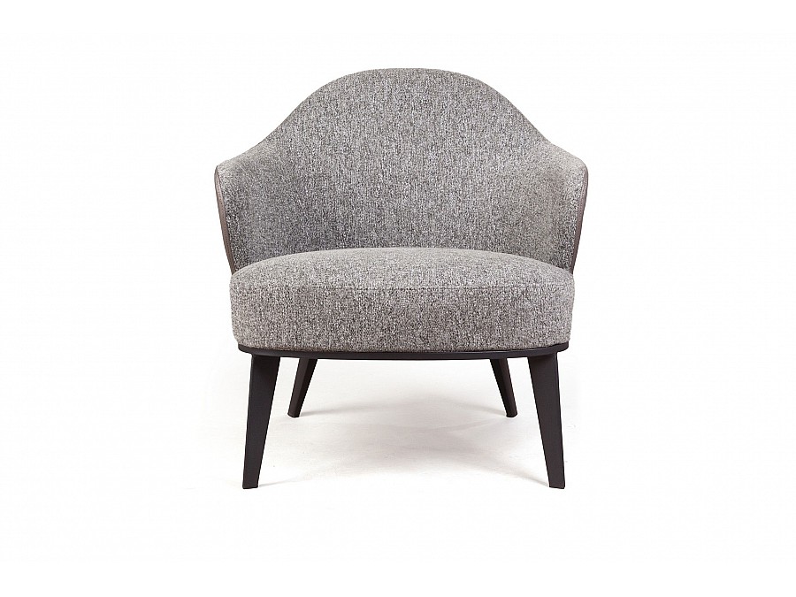 Лаунж кресло Leslie рогожка комби серый