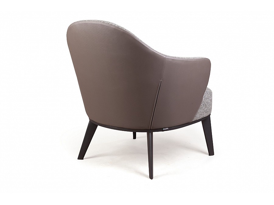 Лаунж кресло Leslie рогожка комби серый