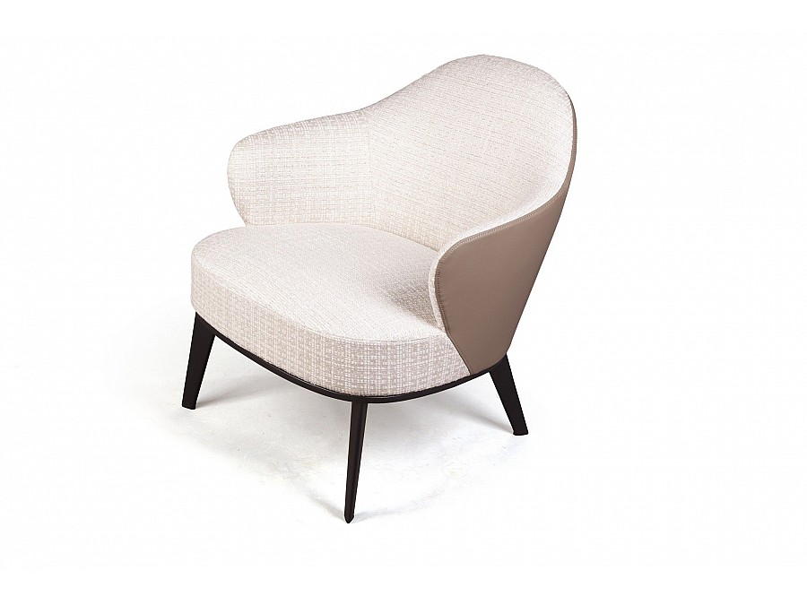 Лаунж кресло Leslie рогожка комби бежевый