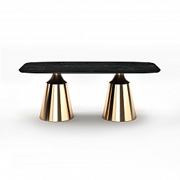 Стол овальный Lucas 200, керамика матовая, черная