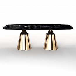 Стол овальный Lucas 230, керамика глянцевая, черная