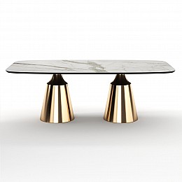 Стол овальный Lucas 230, керамика матовая, белая