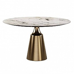 Стол круглый Lucas 100, керамика глянцевая, белая