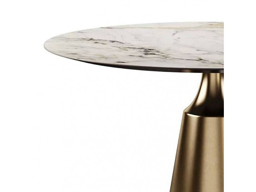 Стол круглый Lucas 100, керамика глянцевая, белая