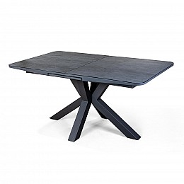 Стол раскладной Lincoln (140+40 см) глазурованное стекло черный
