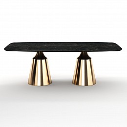 Стол овальный Lucas 230, керамика матовая, черная