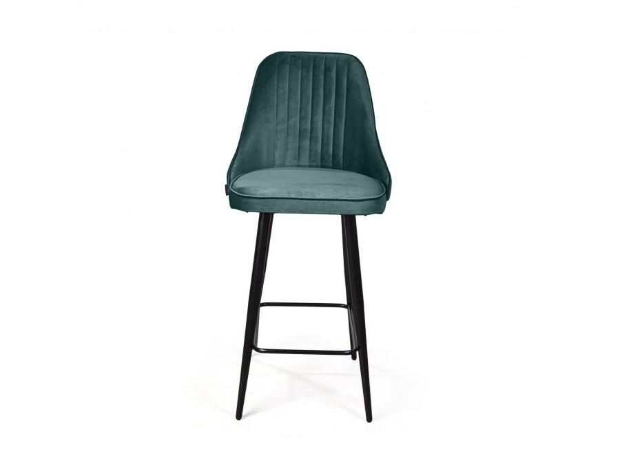 Стул полубарный Berg, бархат зеленый 19/ чёрный конус