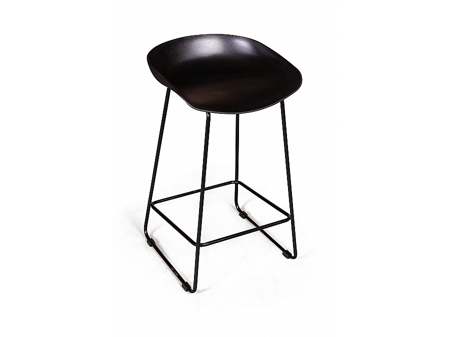 Стул полубарный Leo пластик черный