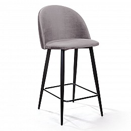 Cтул полубарный Thomas, бархат светло-серый 26