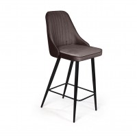 Стул полубарный Berg, бархат антрацит 14/ чёрный конус