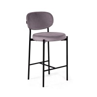 Стул полубарный Mason, бархат серый 27