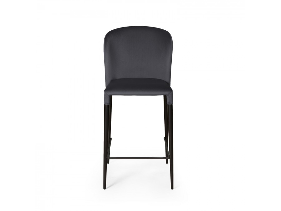 Стул полубарный Albert, бархат серый 27 /опора конус