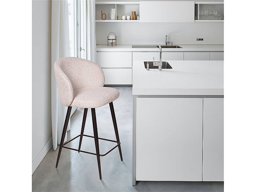 Стул полубарный Vito, букле серый / опора конус