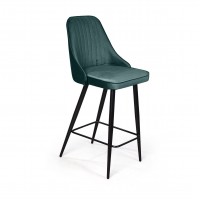 Стул полубарный Berg, бархат зеленый 19/ чёрный конус
