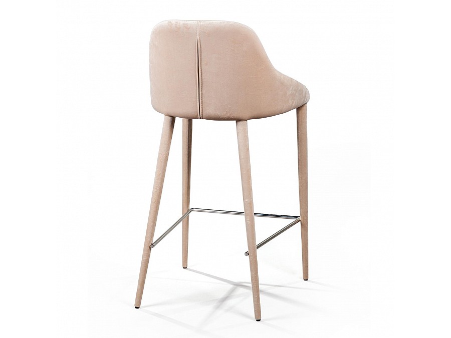 Стул полубарный Douglas, бархат бежевый