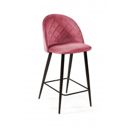 Cтул полубарный Thomas ромб, бархат пудровый 15