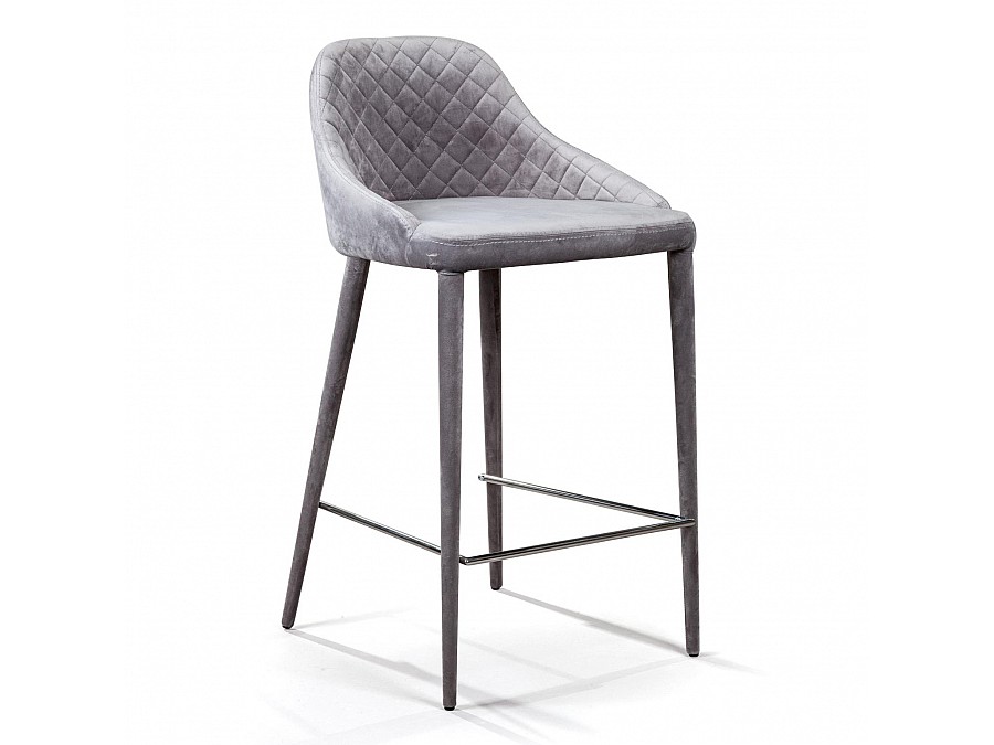 Стул полубарный Douglas, бархат серый