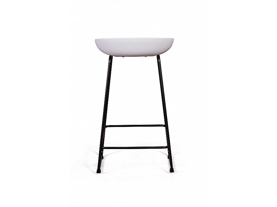 Стул полубарный Leo пластик белый