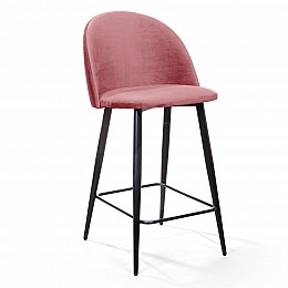 Cтул полубарный Thomas, бархат пудровый 15