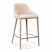 Стул полубарный Douglas, бархат бежевый