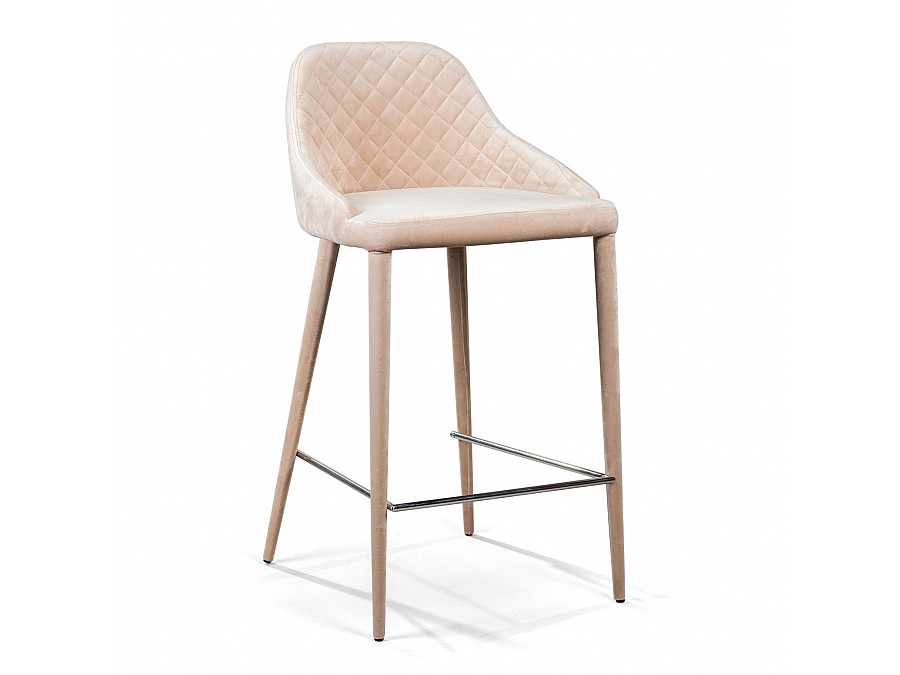 Стул полубарный Douglas, бархат бежевый