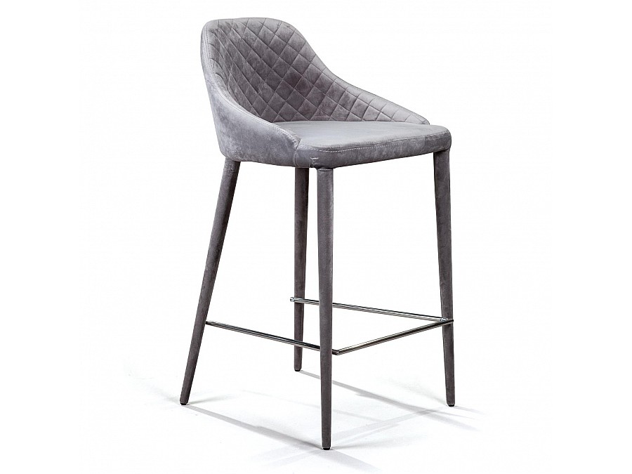 Стул полубарный Douglas, бархат серый