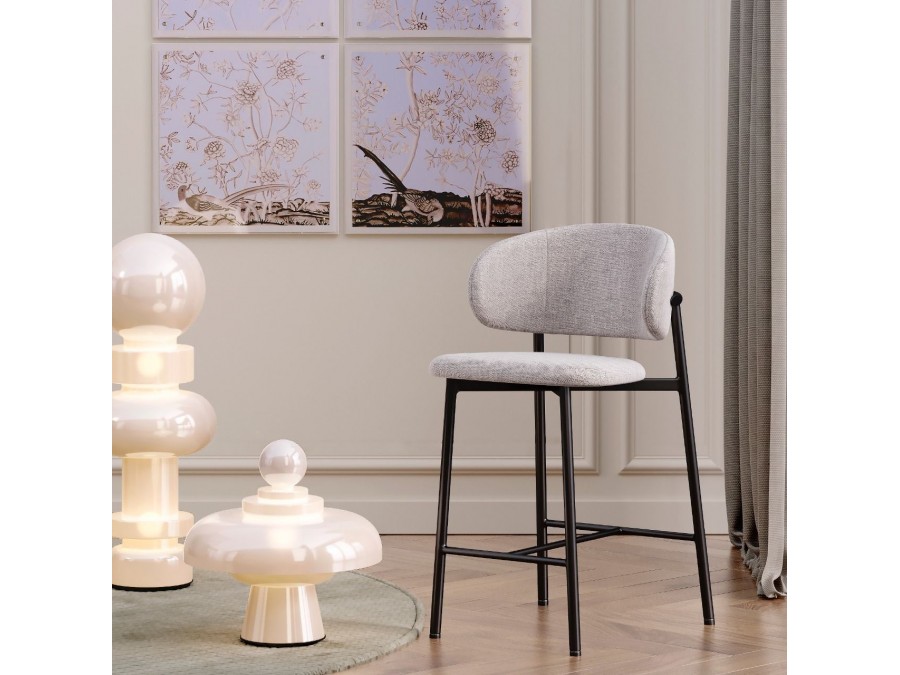 Стул полубарный Adele, рогожка wellton 912, серый