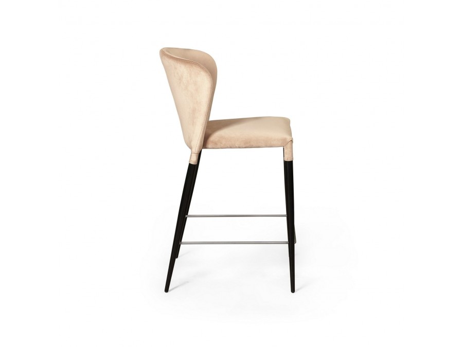 Стул полубарный Albert, бархат бежевый 5/опора конус