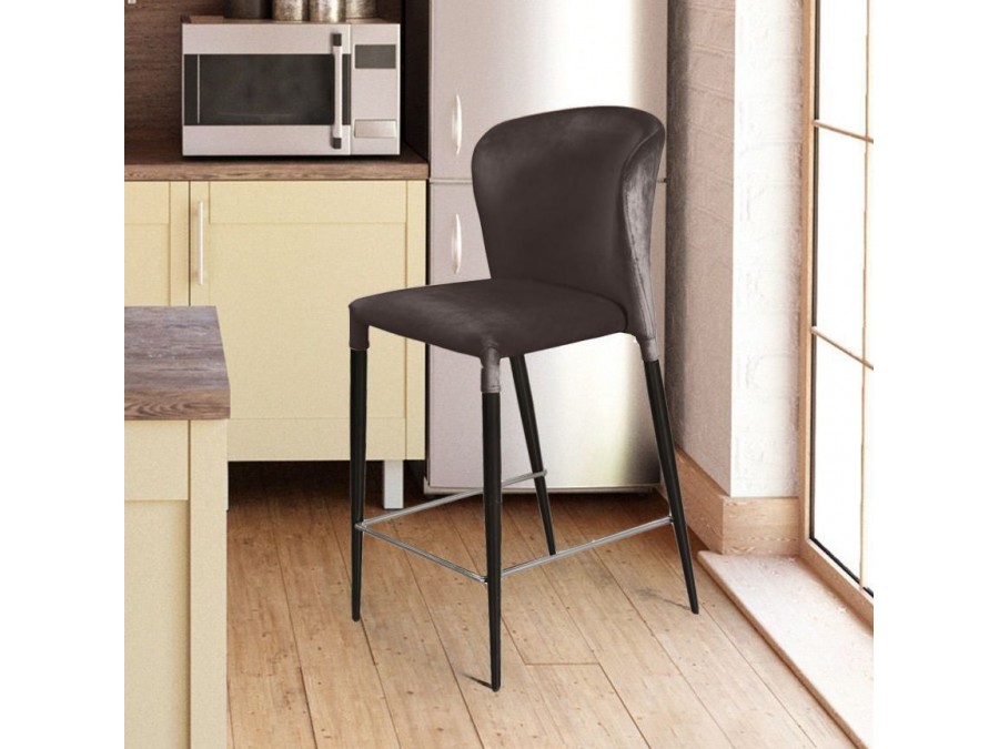 Стул полубарный Albert, бархат антрацит 14/опора конус