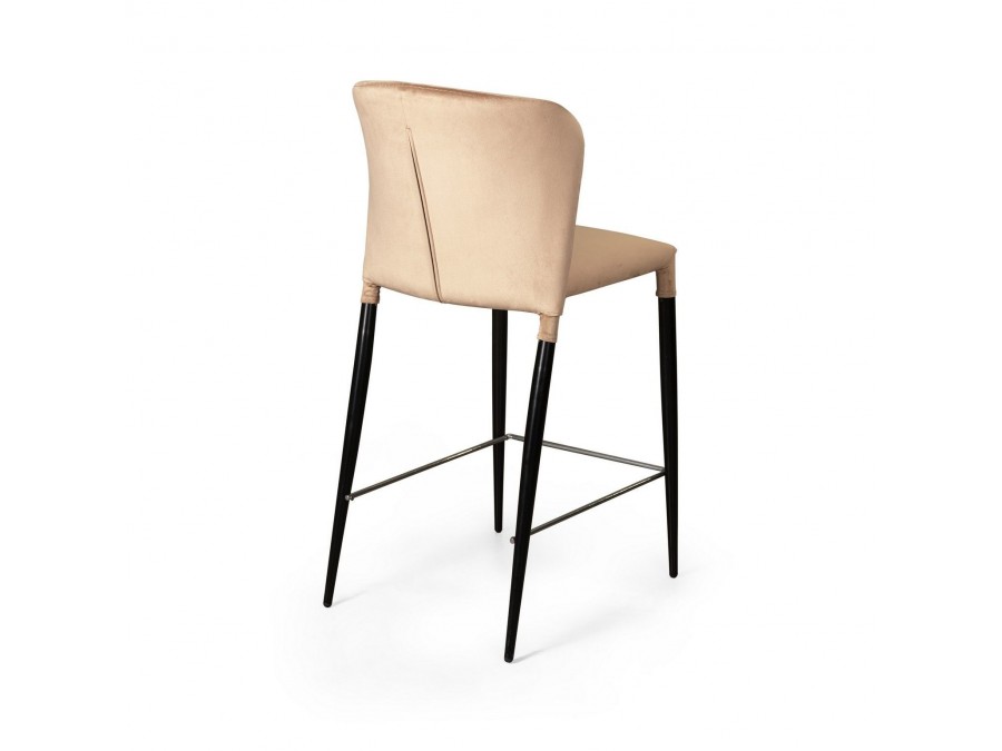 Стул полубарный Albert, бархат бежевый 5/опора конус