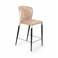 Стул полубарный Albert, бархат бежевый 5/опора конус