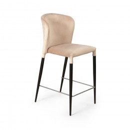 Стул полубарный Albert, бархат бежевый 5/опора конус