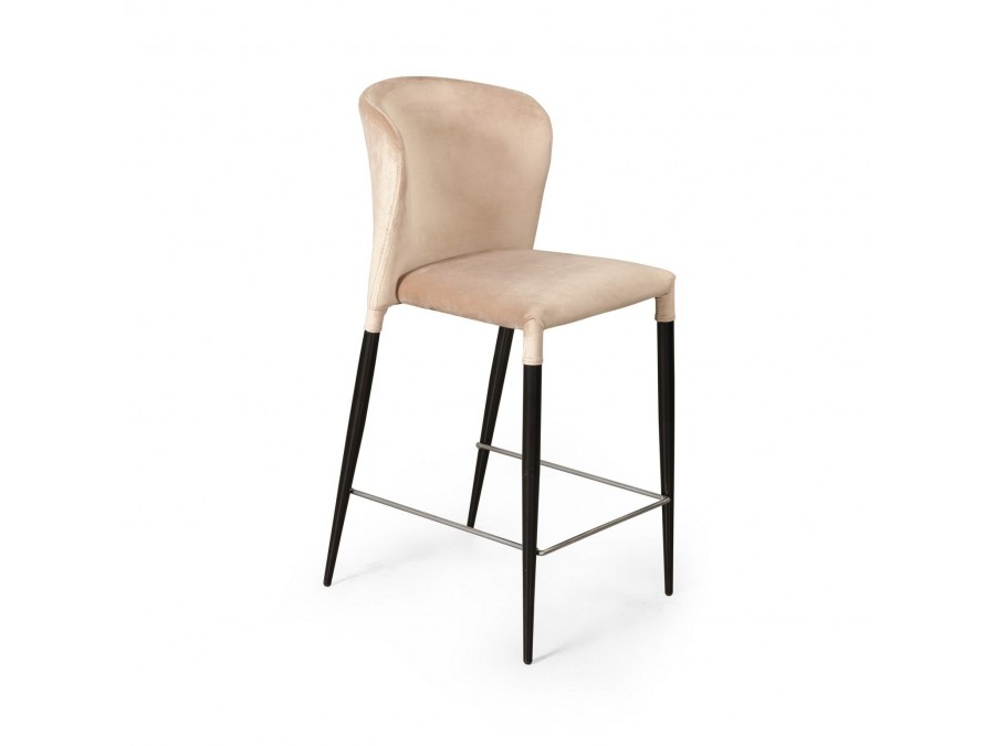 Стул полубарный Albert, бархат бежевый 5/опора конус