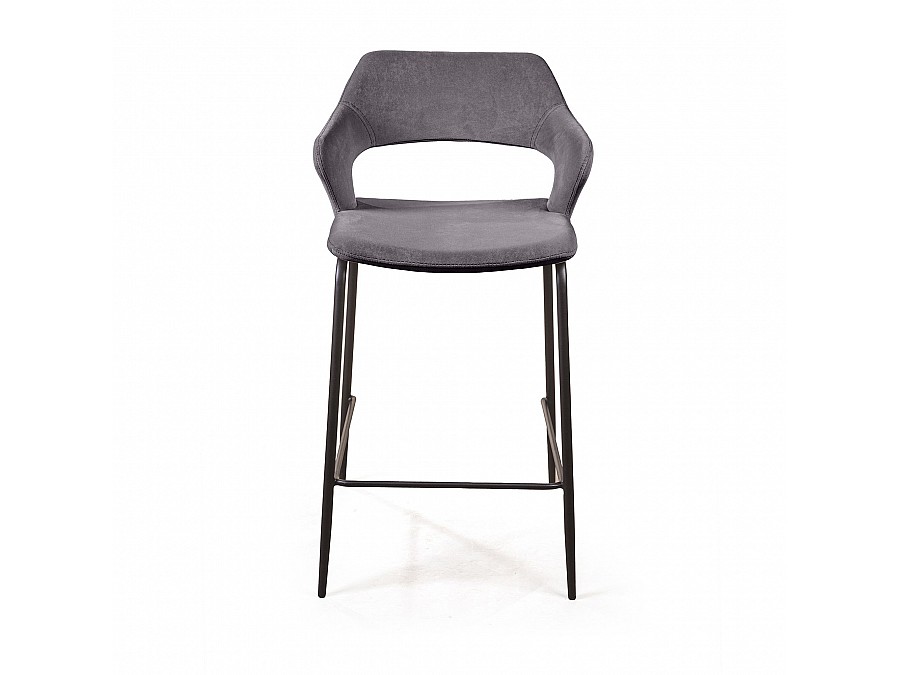 Стул полубарный Woddy, бархат антрацит