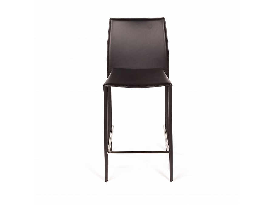Стул полубарный Rolf, кожа черный
