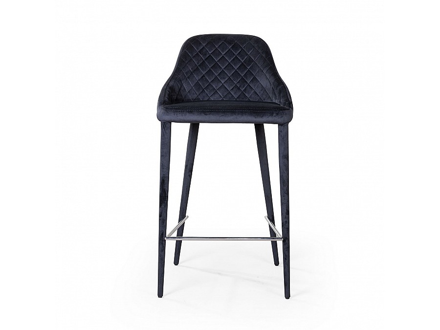 Стул полубарный Douglas, бархат чёрный