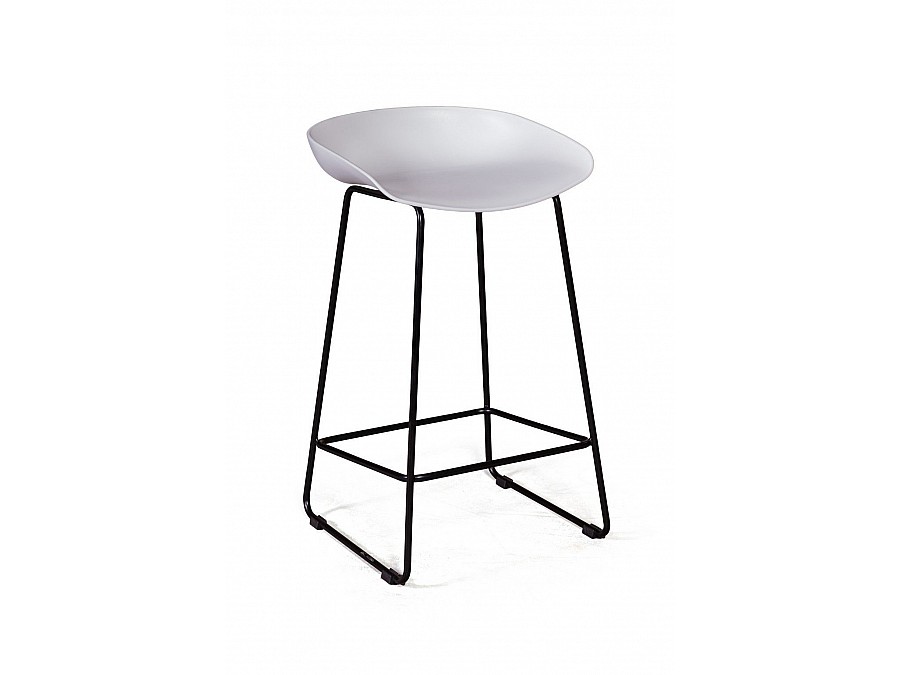 Стул полубарный Leo пластик белый