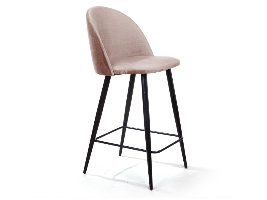 Стул полубарный Thomas, бархат пепельно-бежевый 25