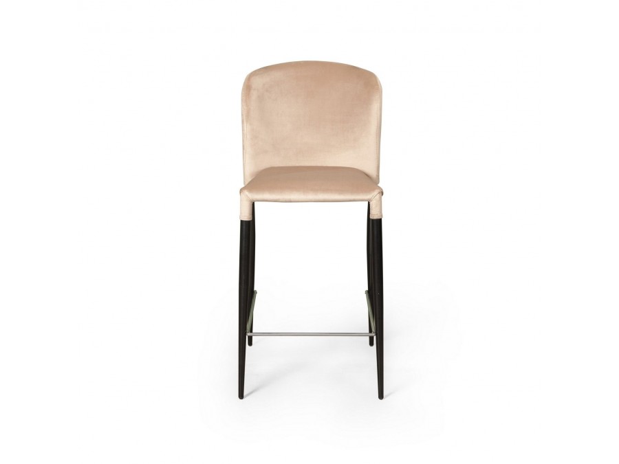 Стул полубарный Albert, бархат бежевый 5/опора конус