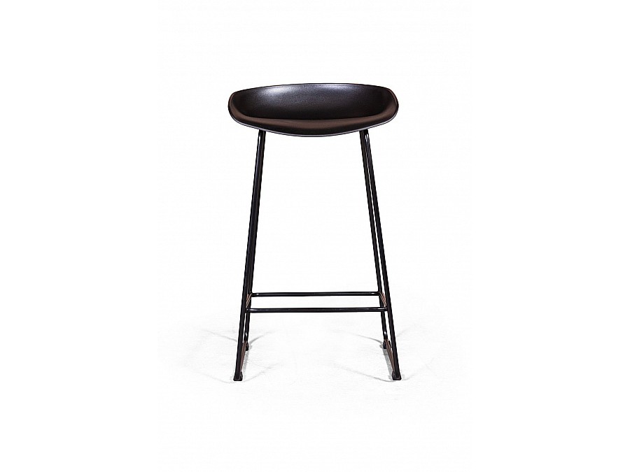 Стул полубарный Leo пластик черный