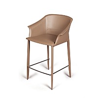 Стул полубарный GIO, кожа хаки-тауп