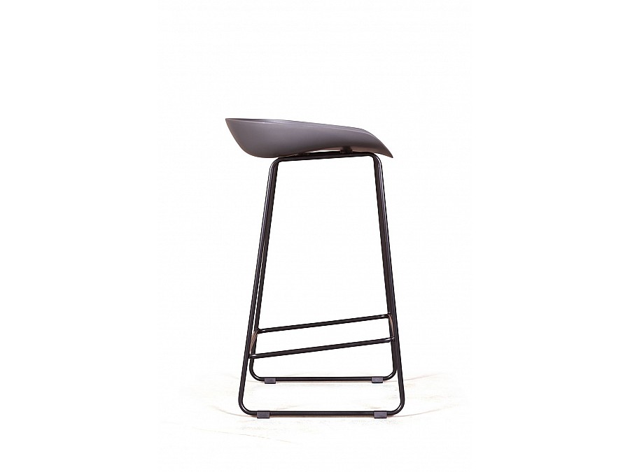 Стул полубарный Leo пластик серый