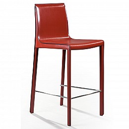 Стул полубарный Barrie, кожа ретро-красный